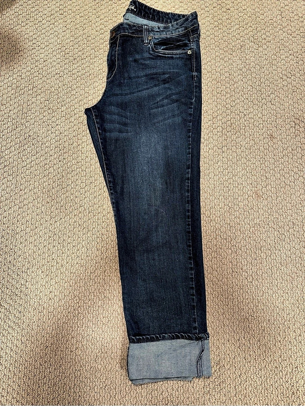 Kut from the Kloth Catherine Boyfriend Jeans Bootcut Blue Waist 14